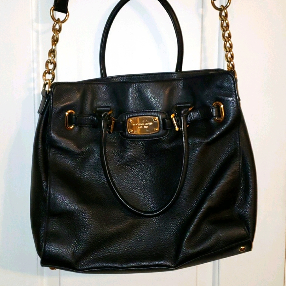 Black pebbled leather Michael Kors handbag